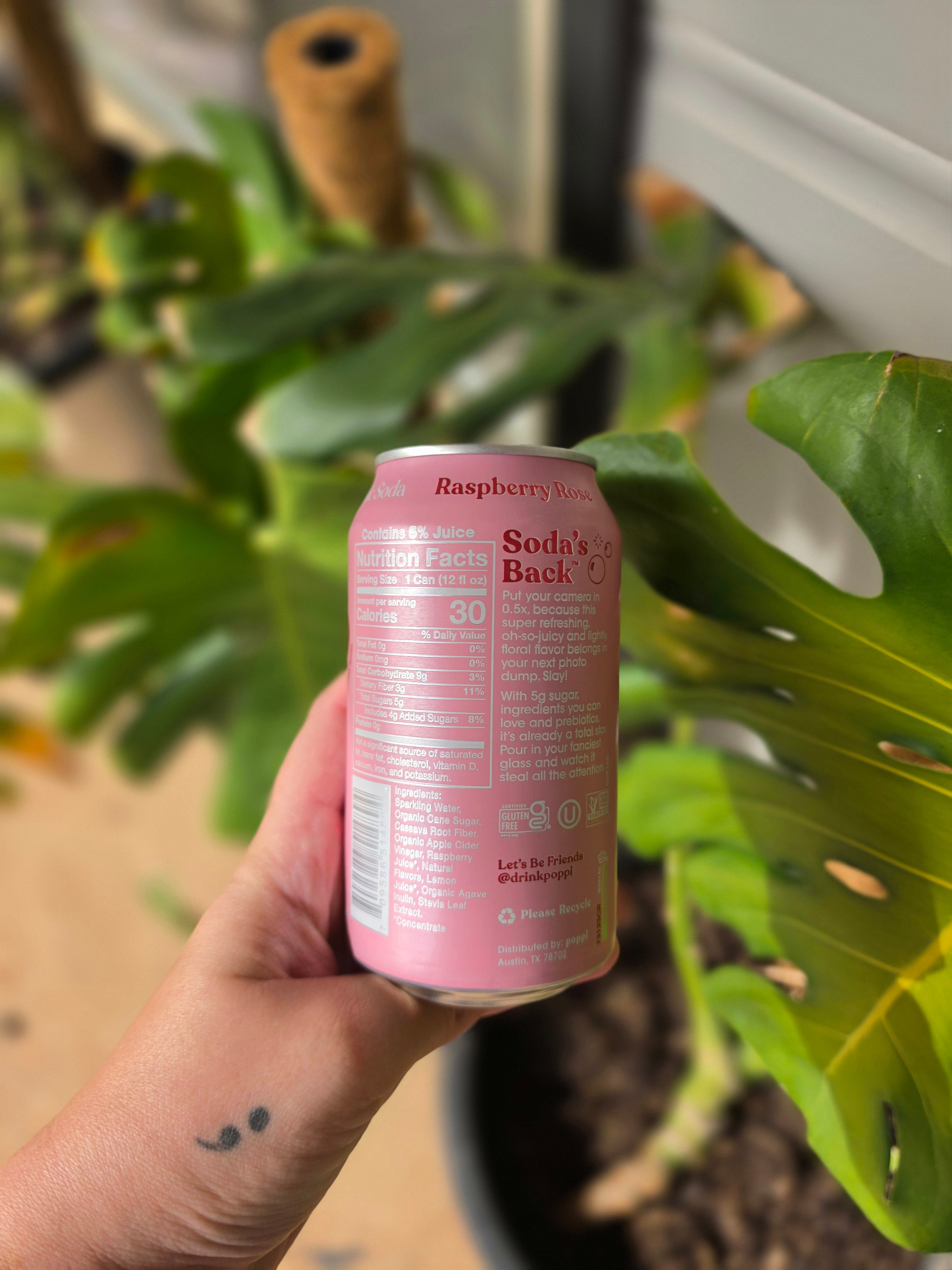 Poppi Raspberry Rose Soda 355ml