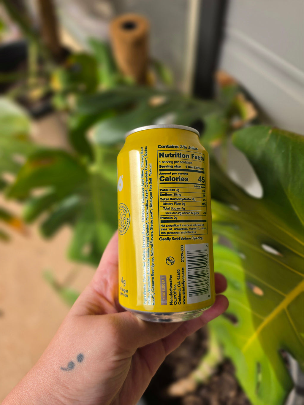 Olipop Banana Cream Soda 355ml